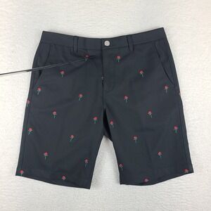 BONOBOS Shorts Mens 33 Black Floral 10" Inseam Hybrid Chino Performance Golf‎
